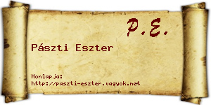 Pászti Eszter névjegykártya